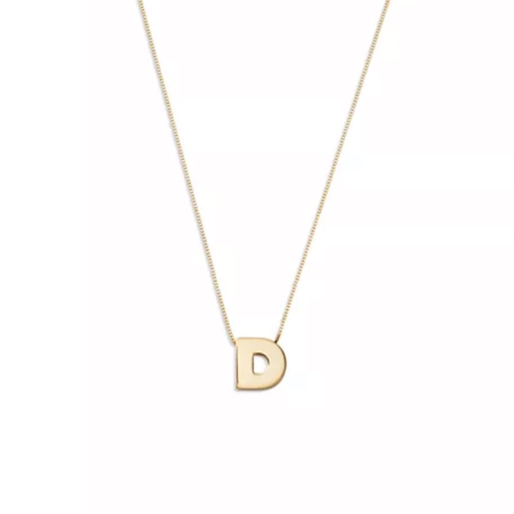 Gold Initial 'D' Pendant Necklace